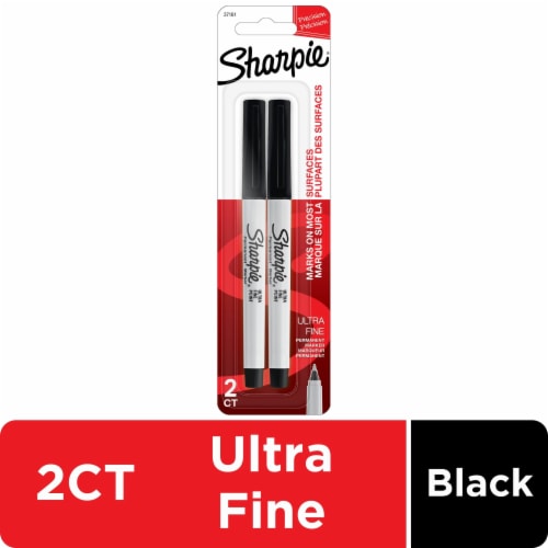 Sharpie® Permanent Markers, Ultra Fine Point, Black, 2 Count