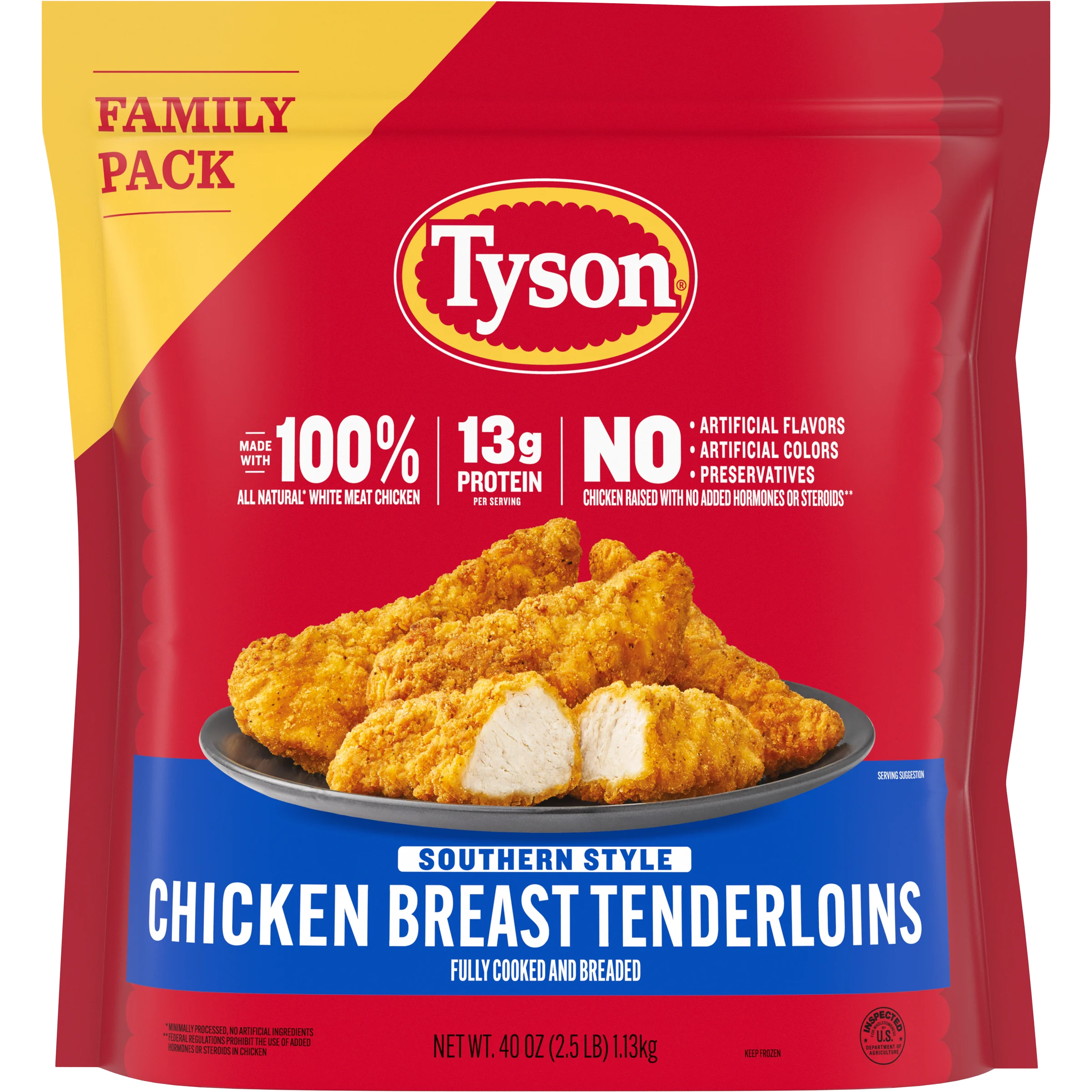 Tyson Southern Style Chicken Breast Tenderloins, Family Pack