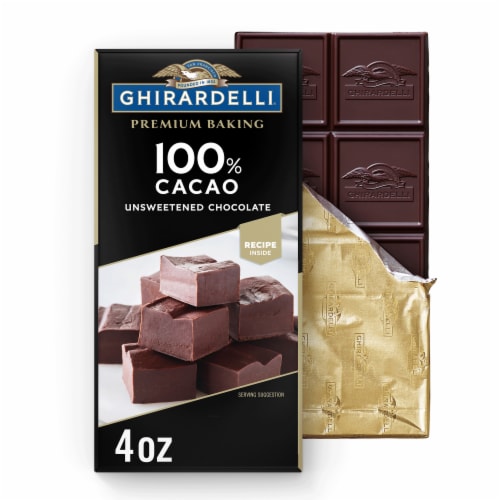 Ghirardelli Premium 100% Cacao Unsweetened Chocolate Baking Bar