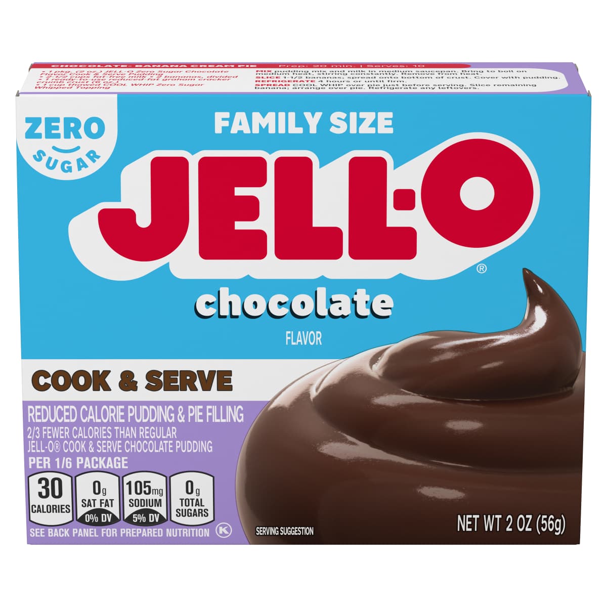 Zero Sugar Chocolate Flavor Cook & Serve Pudding & Pie Filling