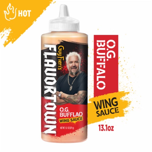 Guy Fieri Flavortown O.G. Buffalo Sauce, Classic Wing and Chicken Tender Dipping Sauce, 13.1 oz