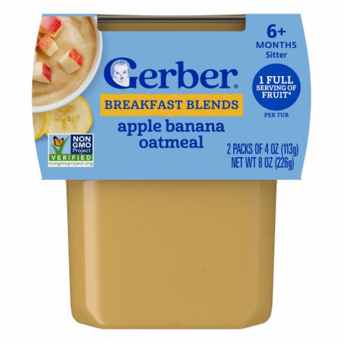 Gerber 2nd Foods Baby Food Apple Banana with Oatmeal Tubs (2 Pack)