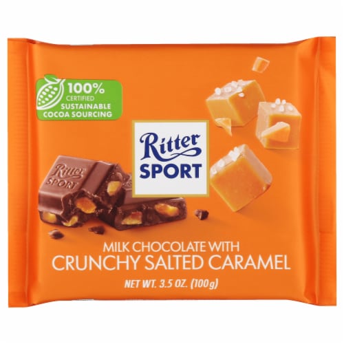 Ritter Sport Milk Chocolate Candy Bar with Crunchy Salted Caramel Chocolate Candy Bar