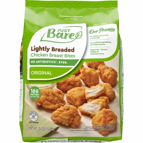 Just Bare Fully Cooked Lightly Breaded Chicken Breast Bites