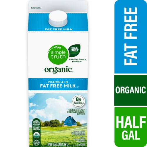 Simple Truth Organic® Skim Fat Free Milk Half Gallon
