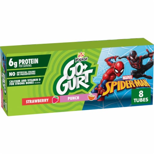 Go-GURT® Marvel Spider-Man Strawberry and Punch Yogurt Tubes