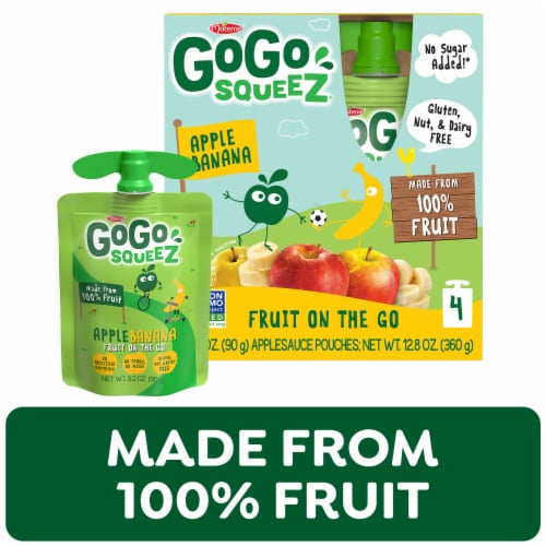 GoGo squeeZ No Sugar Added Apple Banana Applesauce and Fruit Puree
