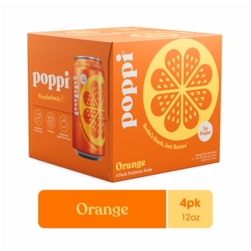 Poppi Orange Prebiotic Soda Cans