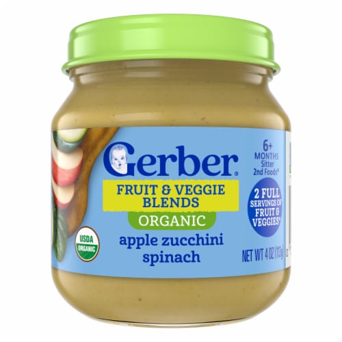 Gerber Stage 2 Organic Baby Food, Apple Zucchini Spinach Puree