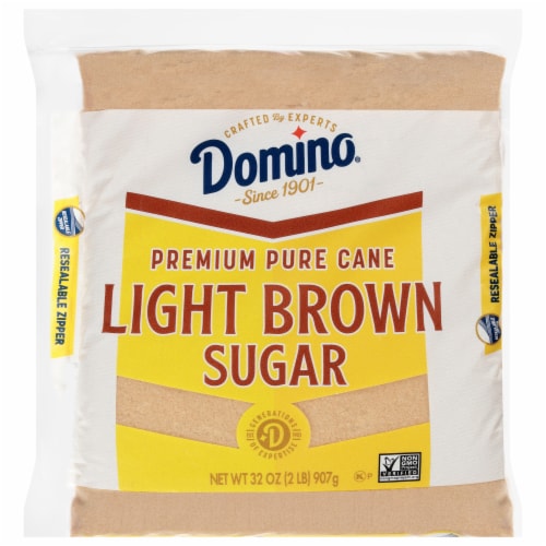 Domino Premium Pure Cane Light Brown Sugar 2 lb Zipper-Pack