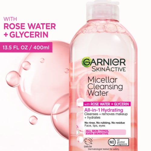 Garnier Skinactive Micellar Cleansing Water With Rose Water And Glycerin, 13.5 Fl Oz