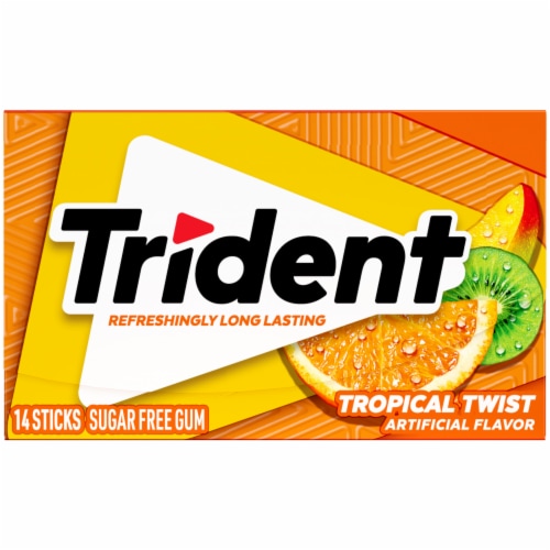 Trident Sugar Free Chewing Gum Sticks with Xylitol Tropical Twist Flavor – 14ct