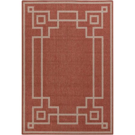 8.75' X 12.75' Mosaic Medley Cayenne Pepper Red and Sandy Beige Shed-Free Area Throw Rug - All
