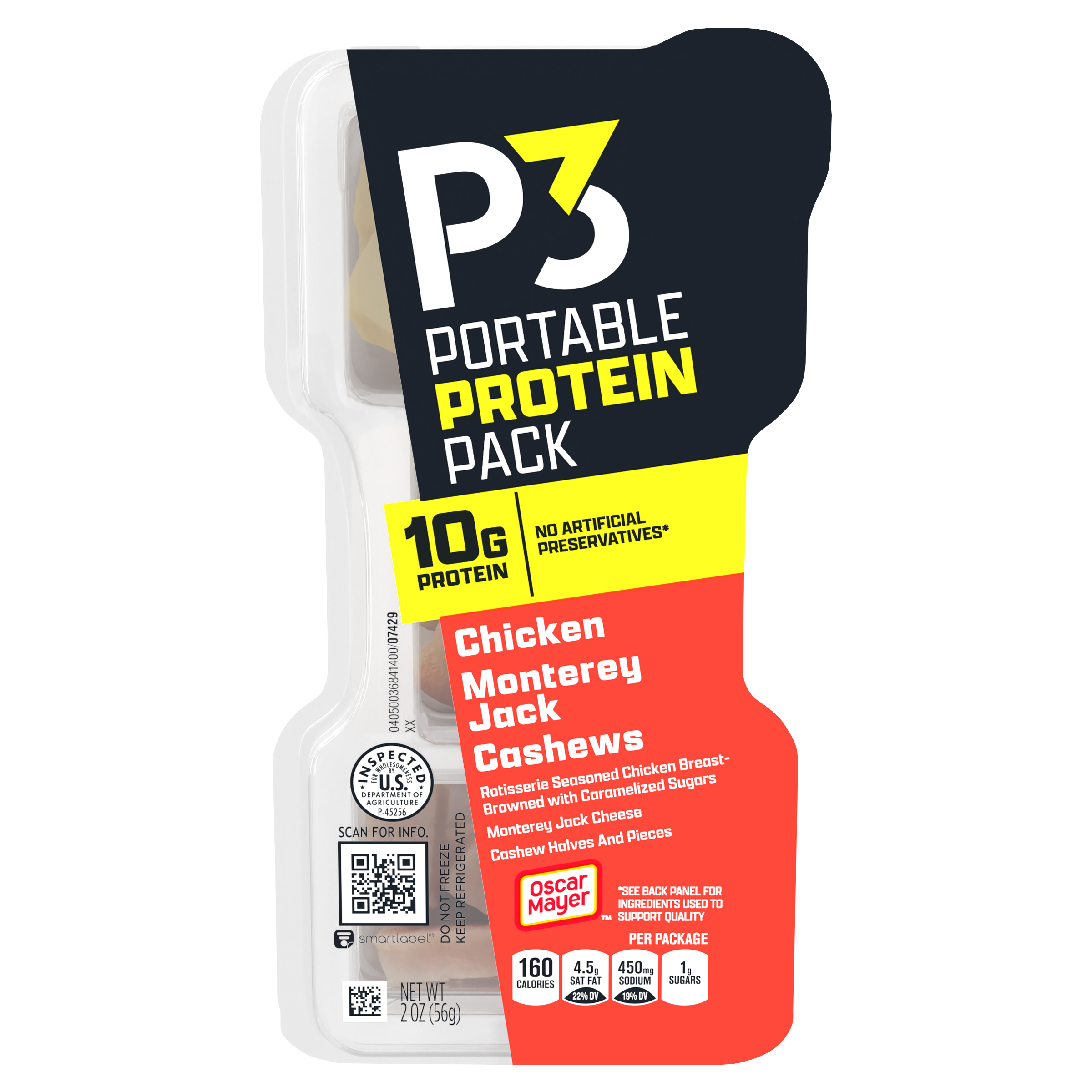 Portable Protein Snack Pack with Chicken, Cashews & Monterey Jack Cheese