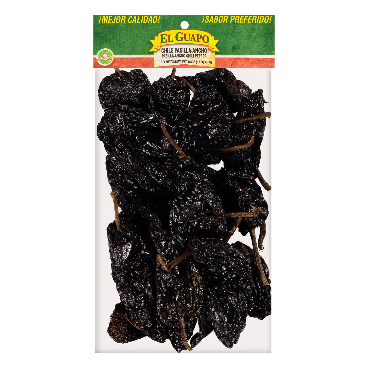 El Guapo Whole Pasilla Ancho Chili Pods (Chile Pasilla Ancho), 16 oz