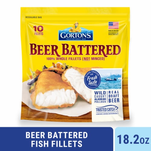 Gorton’s Beer Battered Fish 100% Whole Fish Fillets (Not Minced), Wild Caught Pollock, Frozen