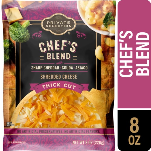 Private Selection® Chef's Blend Sharp Cheddar Gouda Asiago Thick Cut Shredded Cheese