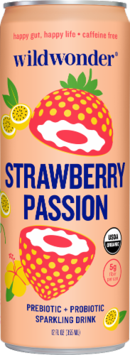 wildwonder Strawberry Passion Prebiotic + Probiotic Sparkling Drink