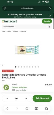 Cabot Cheddar Sharp Light
