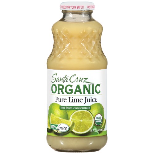 Santa Cruz Organic Pure Lime Juice, 16 Fl Oz, 1 Ct (Pack of 12)