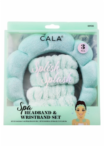 Cala® Spa Headband & Wristband Set - Mint