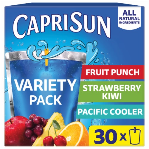 Capri Sun Variety Pack with Fruit Punch, Strawberry Kiwi & Pacific Cooler Juice Box Pouches