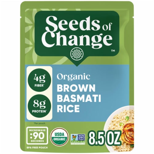 Seeds of Change Organic Brown Basmati Rice, Organic Food, 8.5 oz Pouch