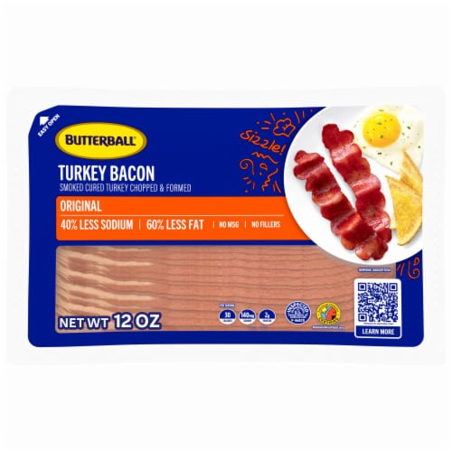 Butterball Turkey Bacon, Original, Smoke-Cured, Chopped and Formed, 12 oz