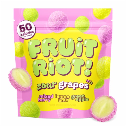 Fruit Riot Sour Candy Grapes Mix, Real Frozen Fruit 8oz