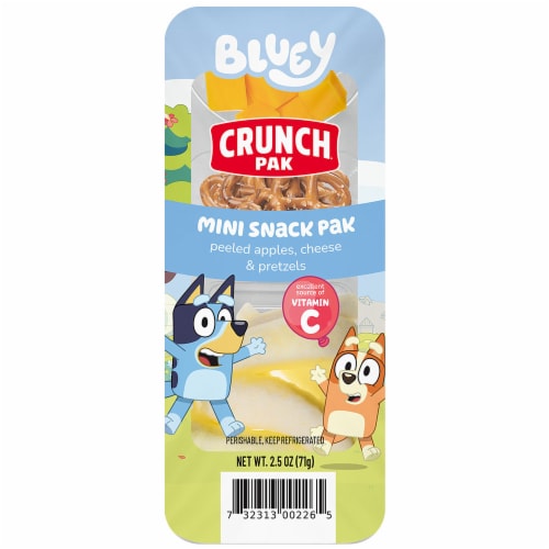 Crunch Pak® Bluey Medley with Peeled Sweet Apples Cheese and Pretzels Snack