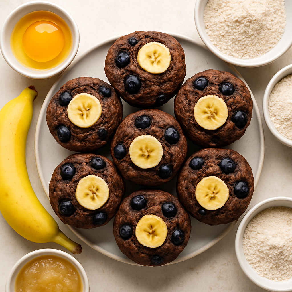 Chocolate Blueberry Banana Muffins