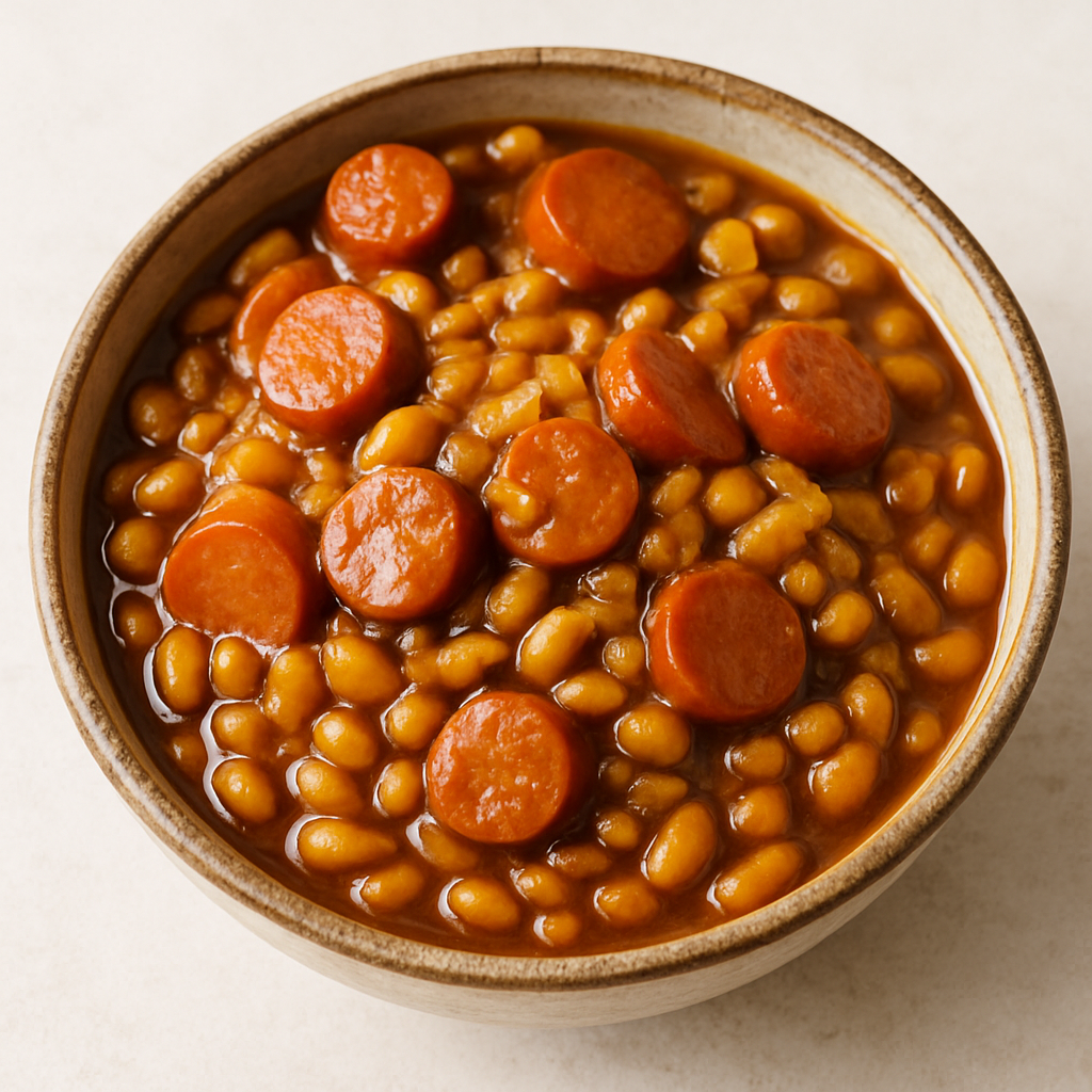 Frijoles y Salchichas en Olla de Cocción Lenta
