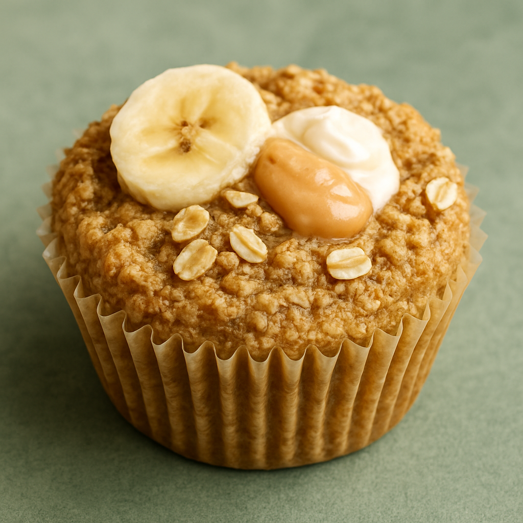 Healthy Peanut Butter Banana Oat Muffins