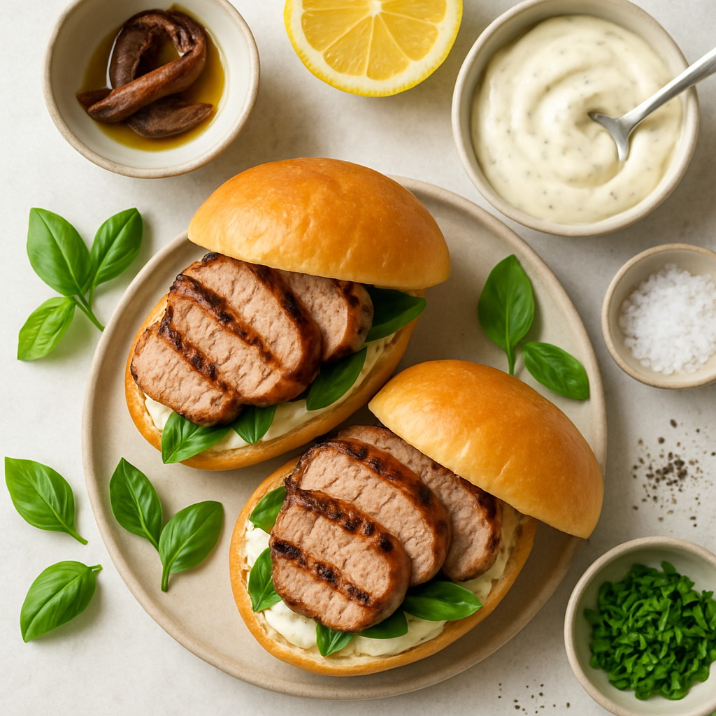 Grilled Pork Tenderloin Sandwiches