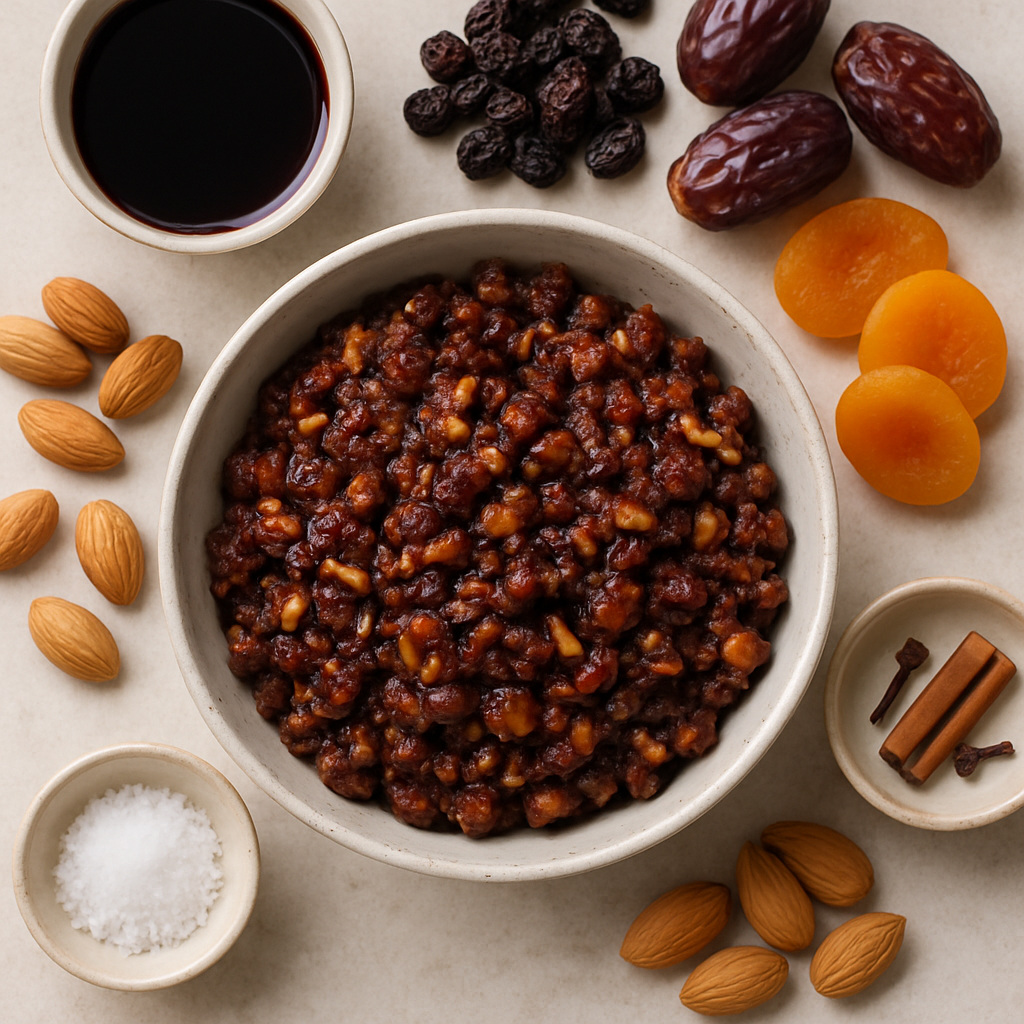Jaroset al Estilo Sefardí con Frutas Secas y Frutos Secos