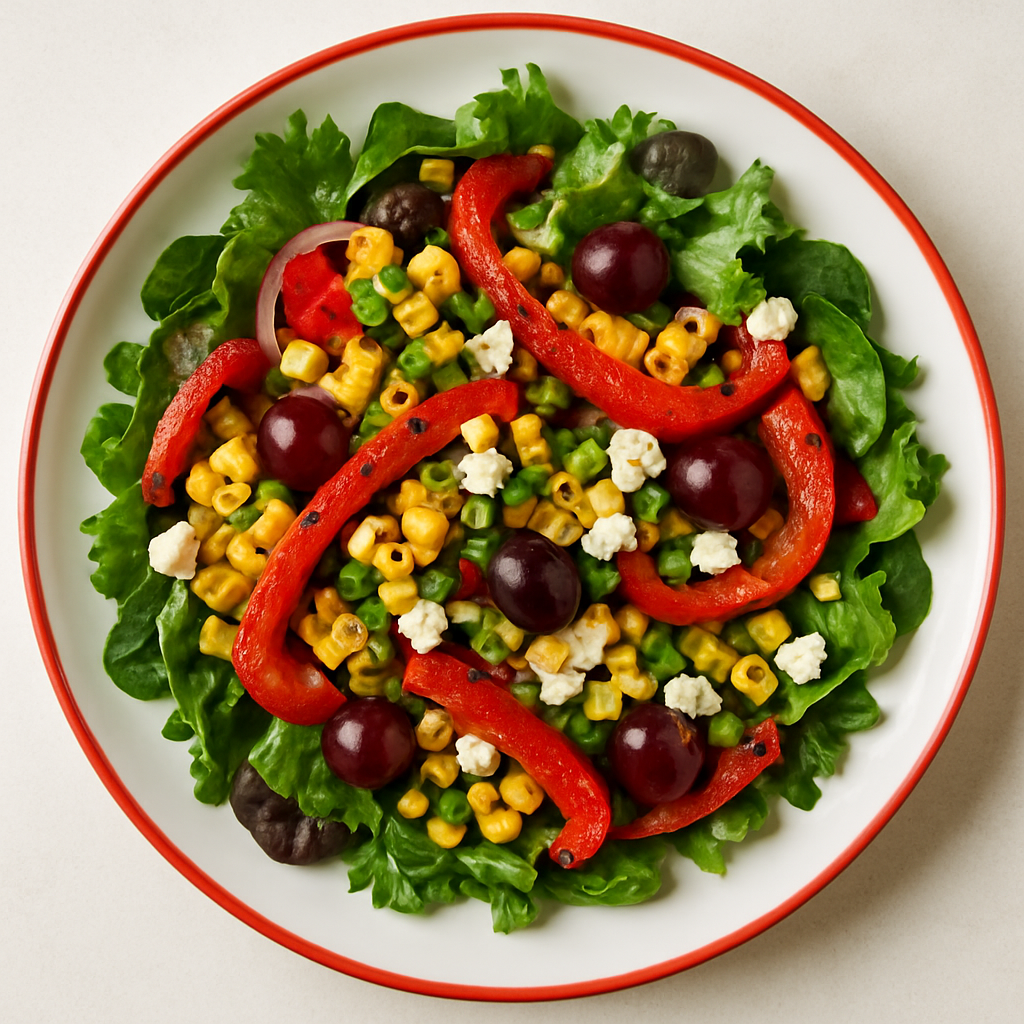 Grilled Summer Salad with Corn, Peppers and Chili-Lime Dressing