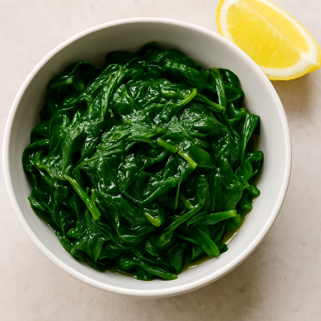 Steamed Spinach in the Microwave