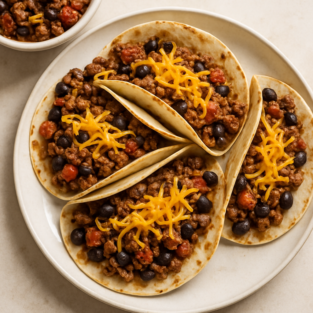 Cheesy Ground Beef Tacos
