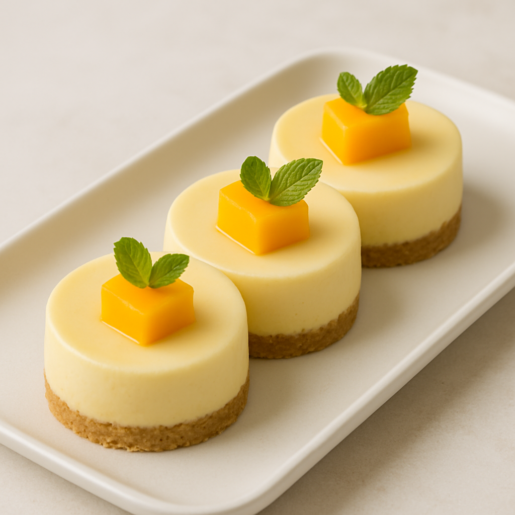 Eggless Mango Cheesecake