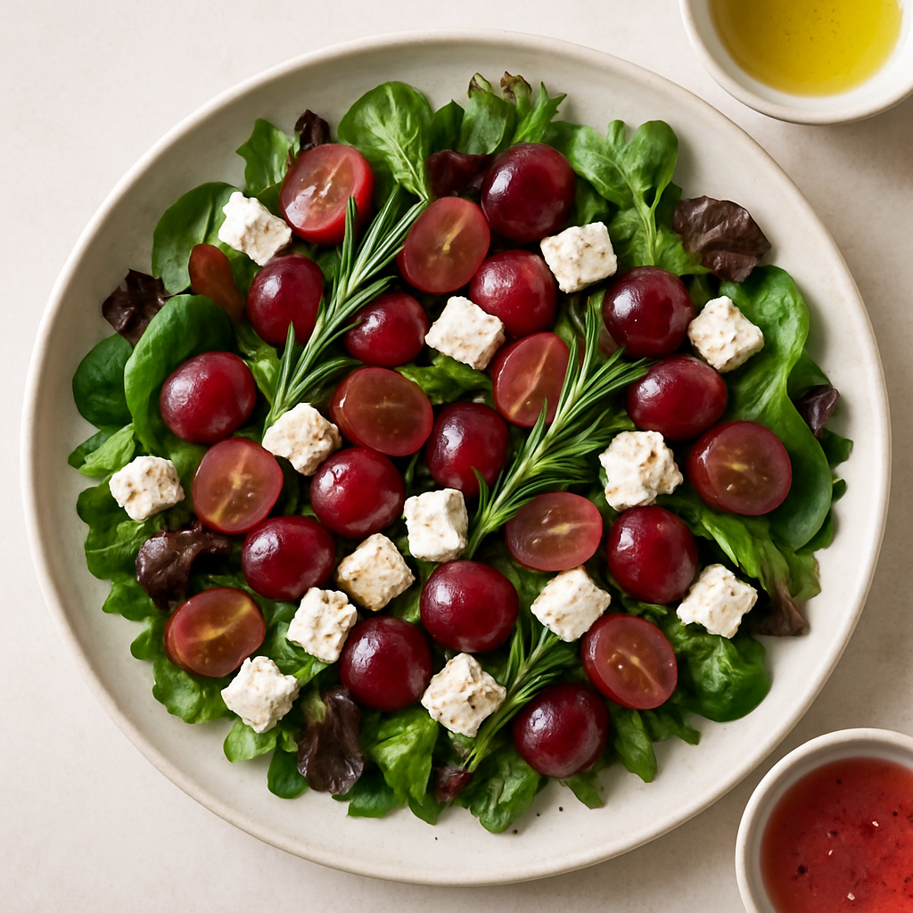 Ensalada de Uva y Queso Feta con Romero
