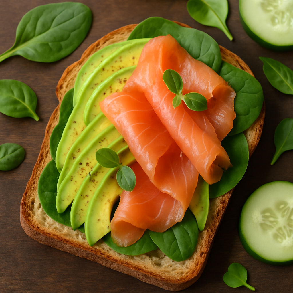 Tostadas de Salmón Ahumado y Aguacate para Almuerzo