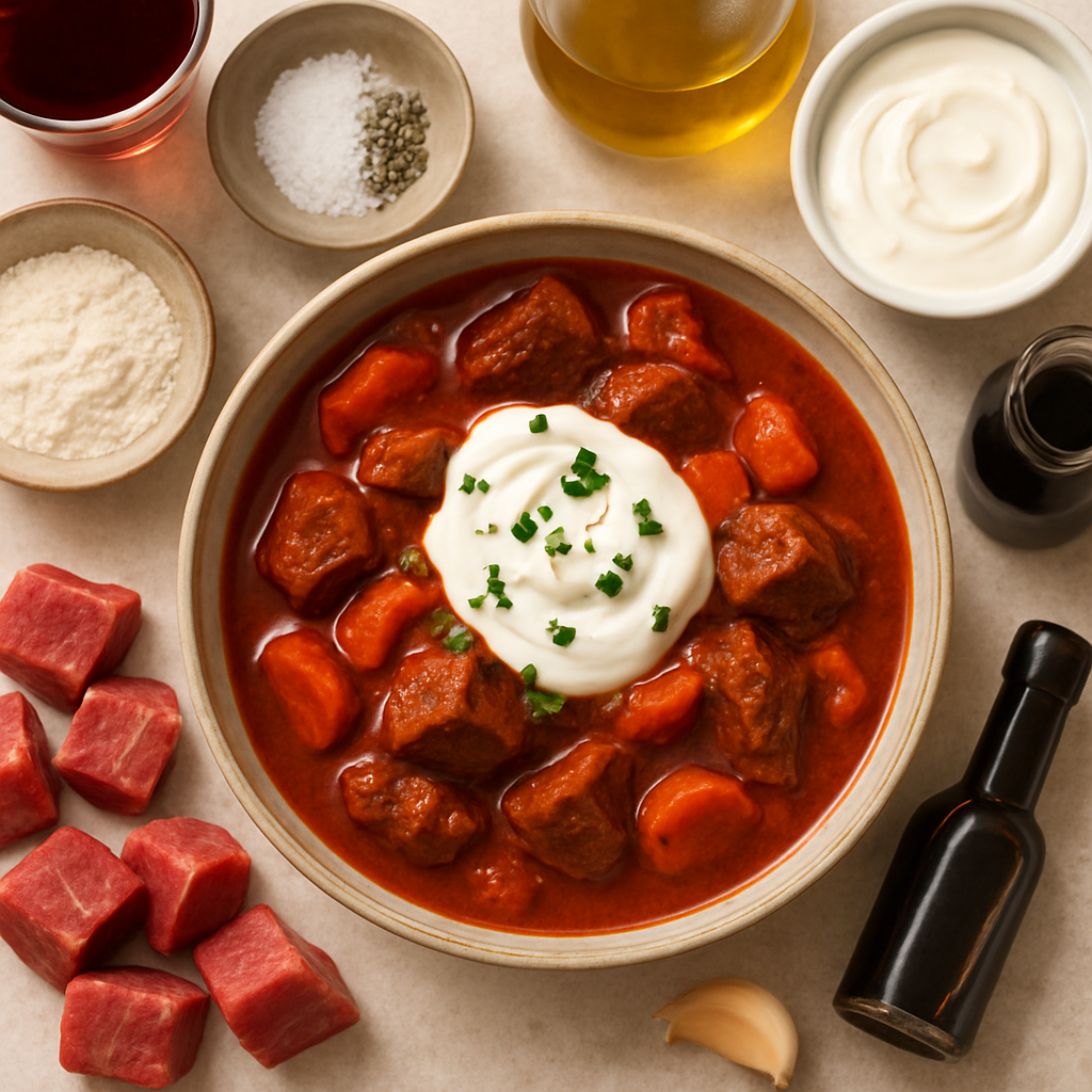 Estofado de Res Harissa en Olla de Cocción Lenta con Yogur de Limón