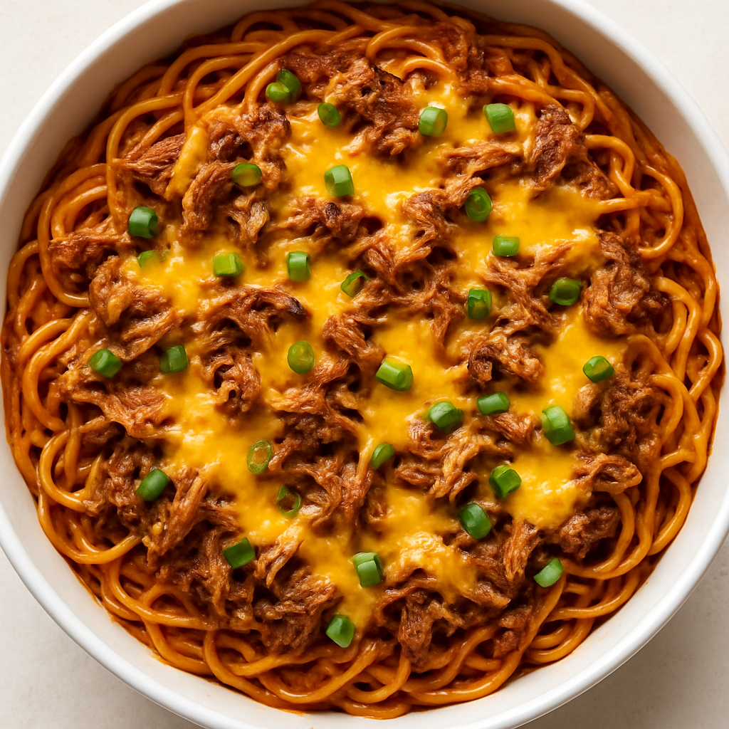 BBQ Spaghetti Casserole
