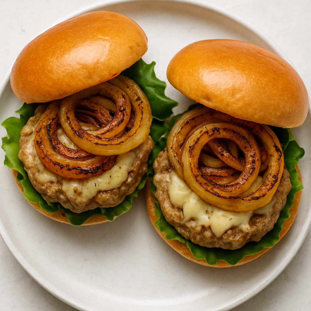 Turkey Burgers with Cajun Grilled Onions