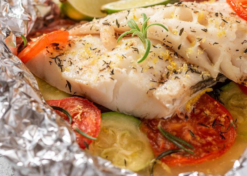 Pescado al Horno con Verduras