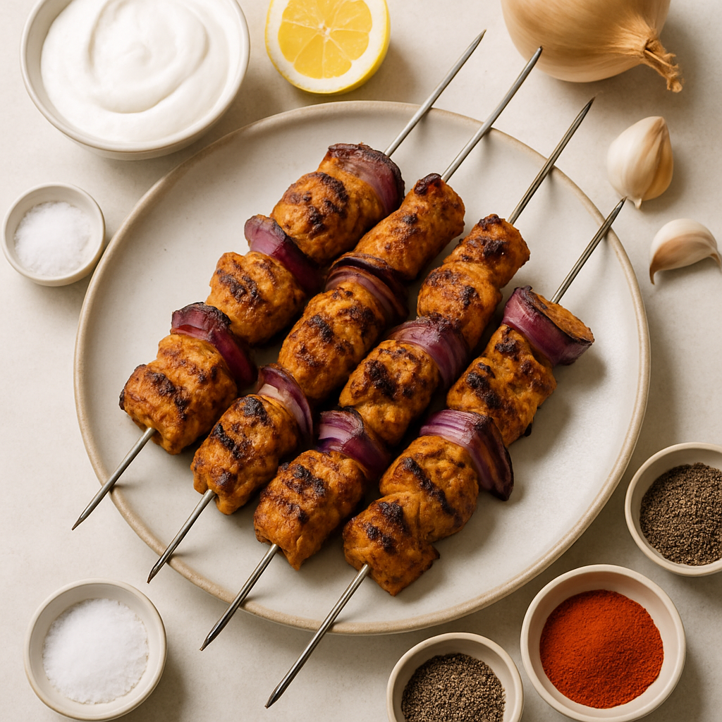 Brochetas de Pollo Asado con Especias Marroquíes