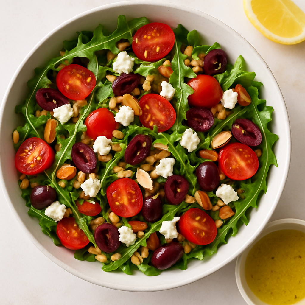Farro & Arugula Salad with Honey Lemon Dressing