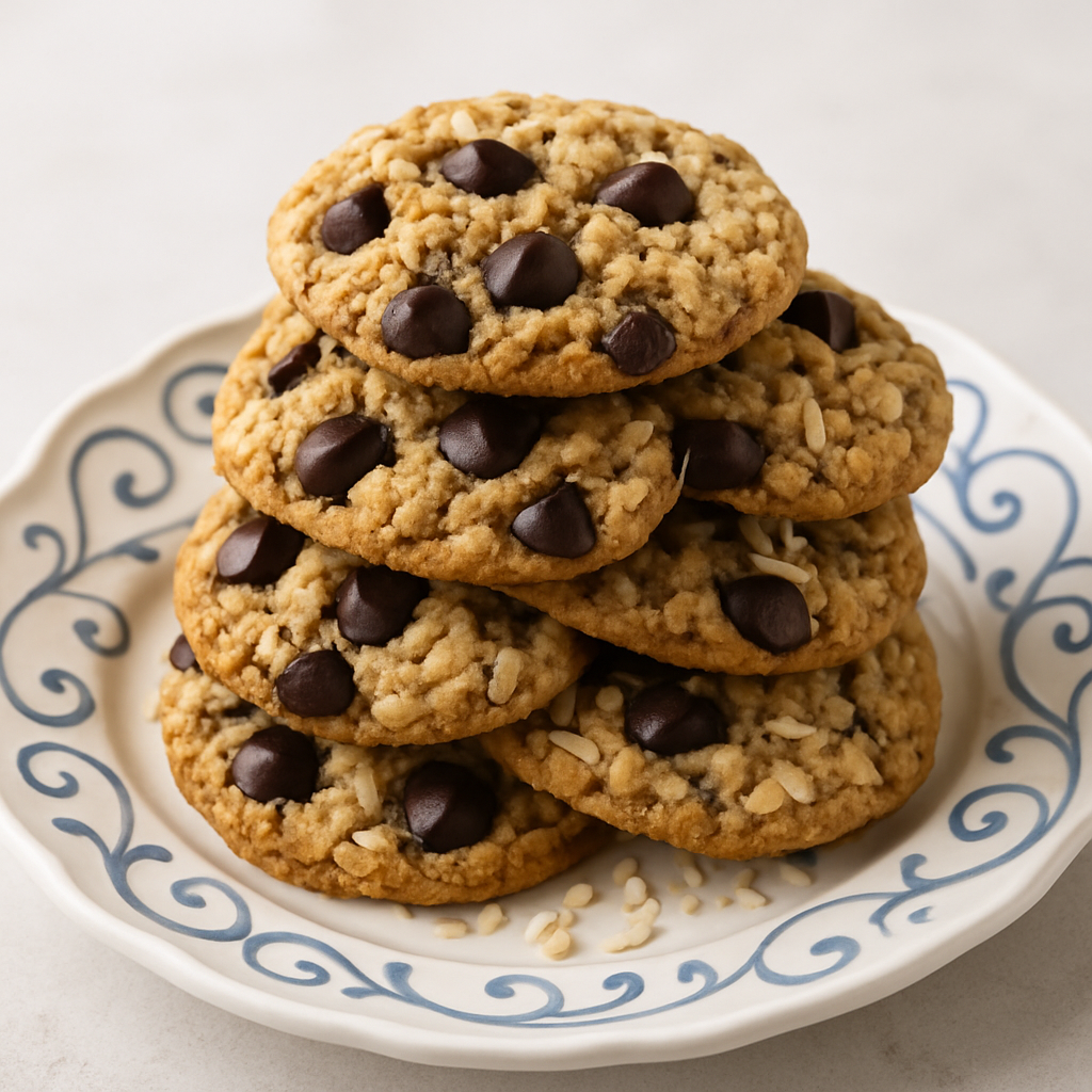 Oatmeal-Dark Chocolate Chip & Coconut Cookies