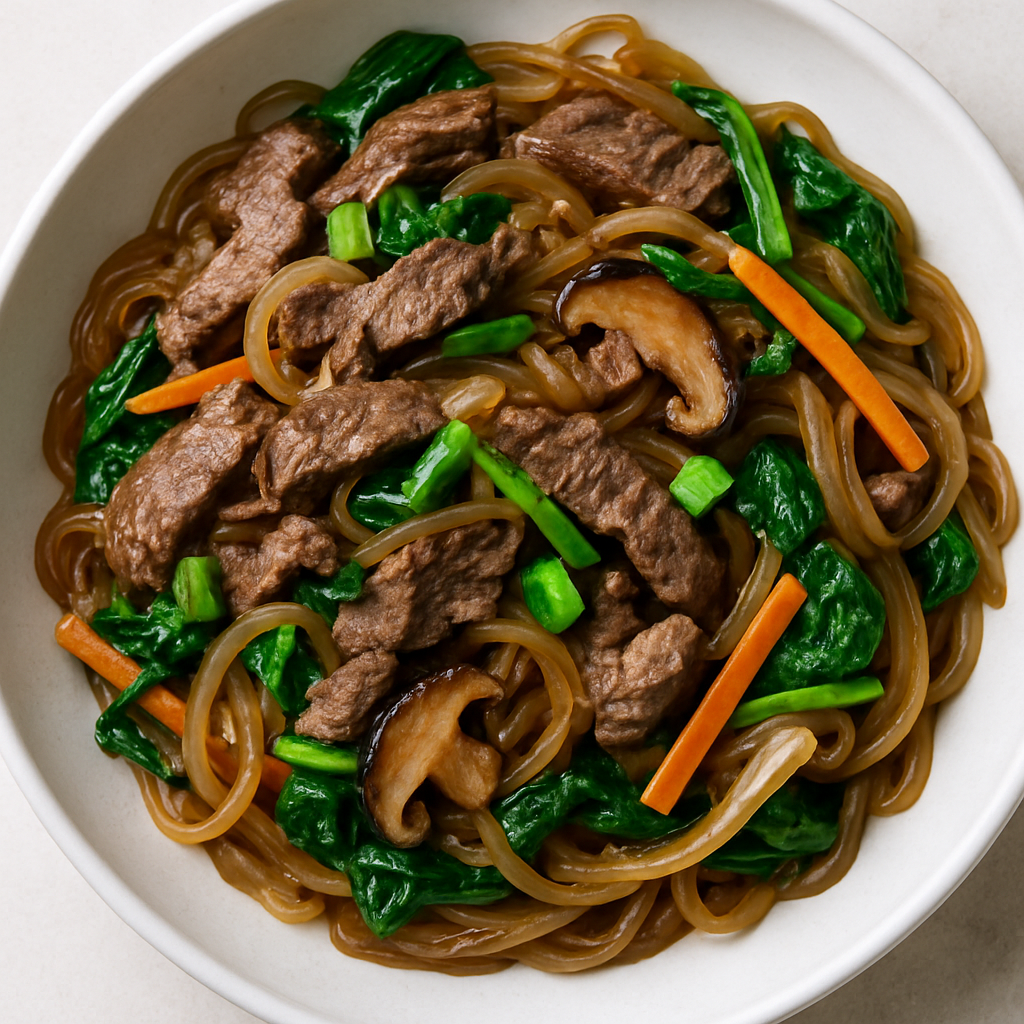 Japchae: Korean Sweet Potato Noodles