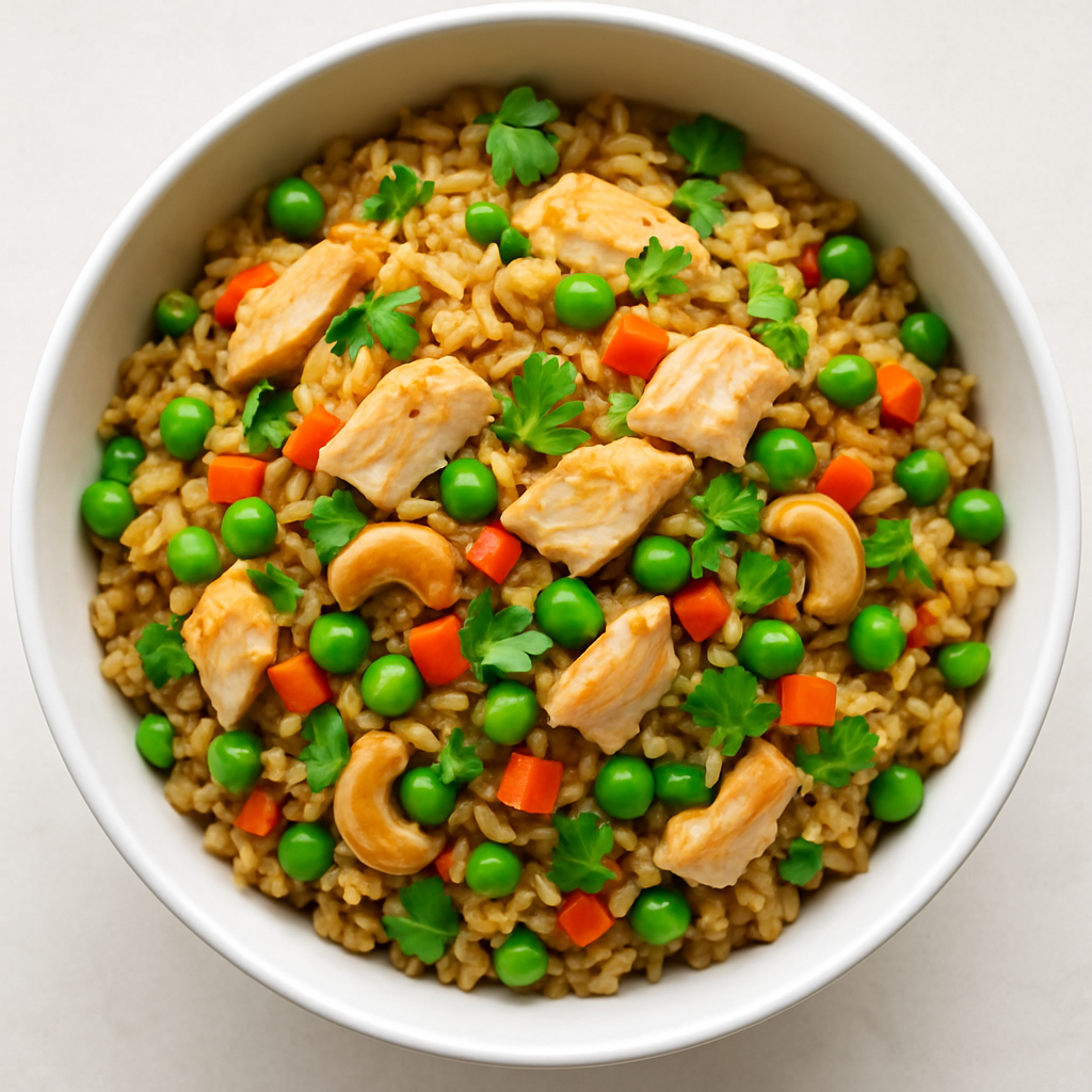 Arroz Frito con Pollo y Cilantro